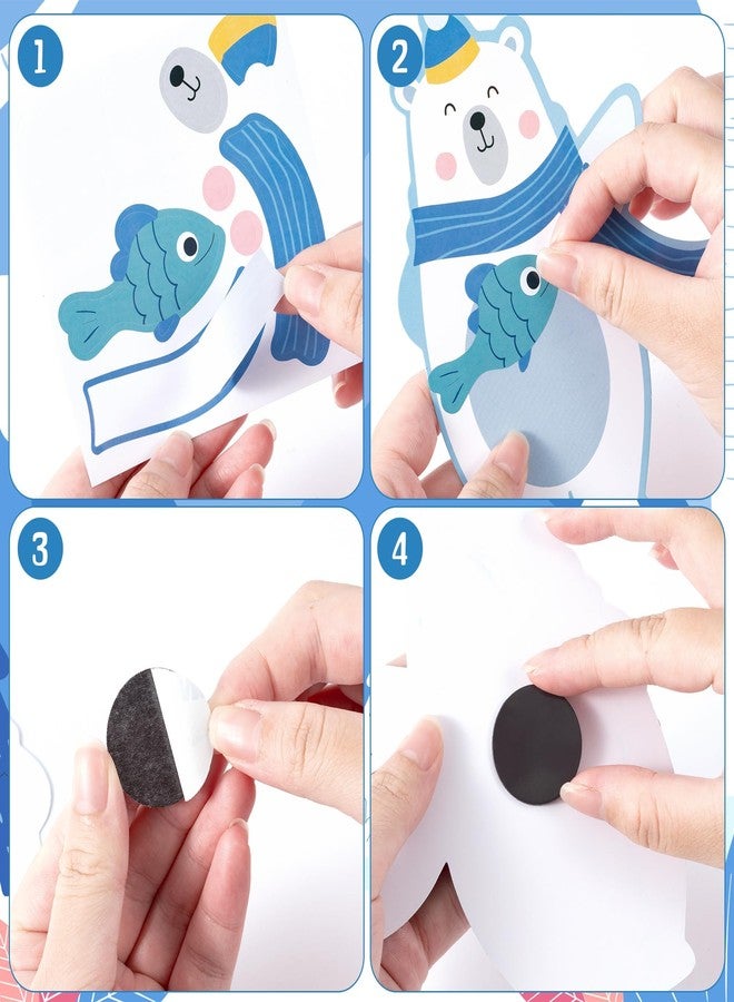 Haooryx DIY Polar Animal Magnet Craft Kit - 30 Set Make Your Own Winter Arctic Animal Sticker Decoration Christmas Paper Craft for Kid School Art Project Refrigerator Bulletin Board Xmas Holiday Decor - Image 3